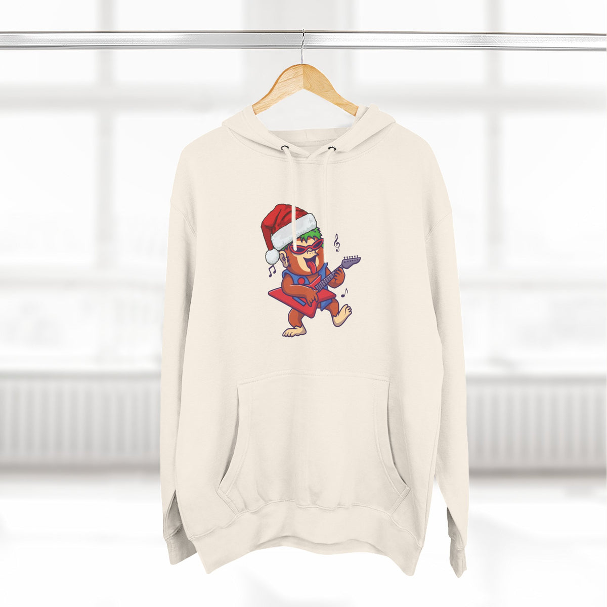 Copy of Three-Panel Fleece Hoodie - happy holiday gorilla