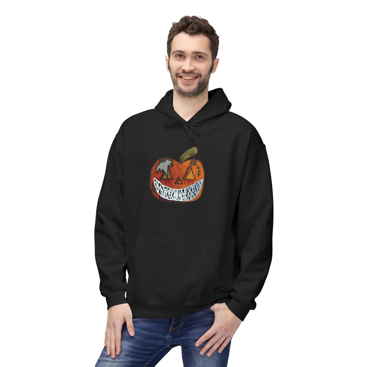 Halloween Glowing Jack-O-Lantern Unisex Hoodie | Classic Spooky Pullover