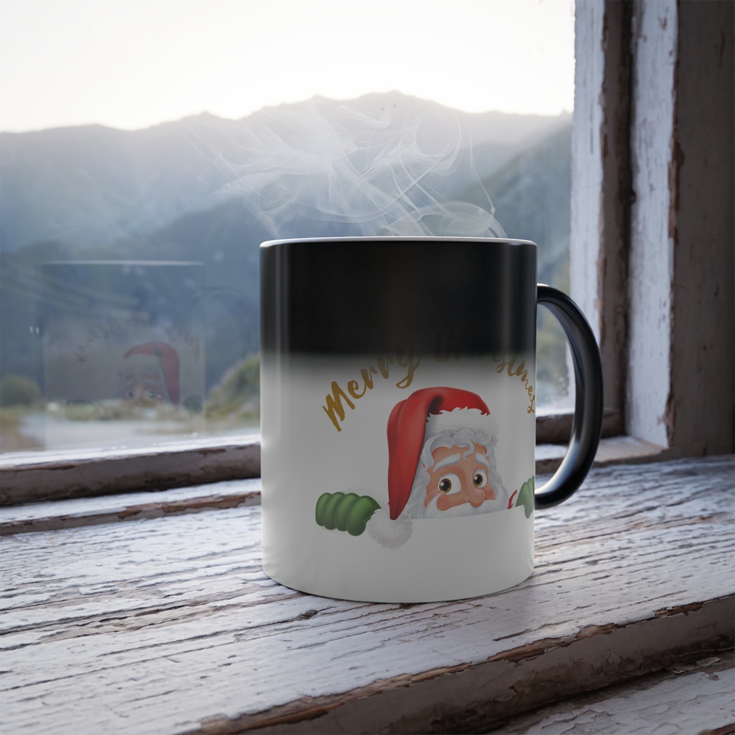 Peeking Santa Magic Mug | Heat-Reactive "Merry Christmas" Coffee Cup