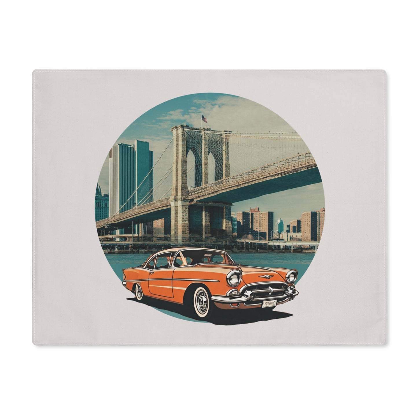 The Bridge to Yesterday: Orange Bel Air Cotton Placemat