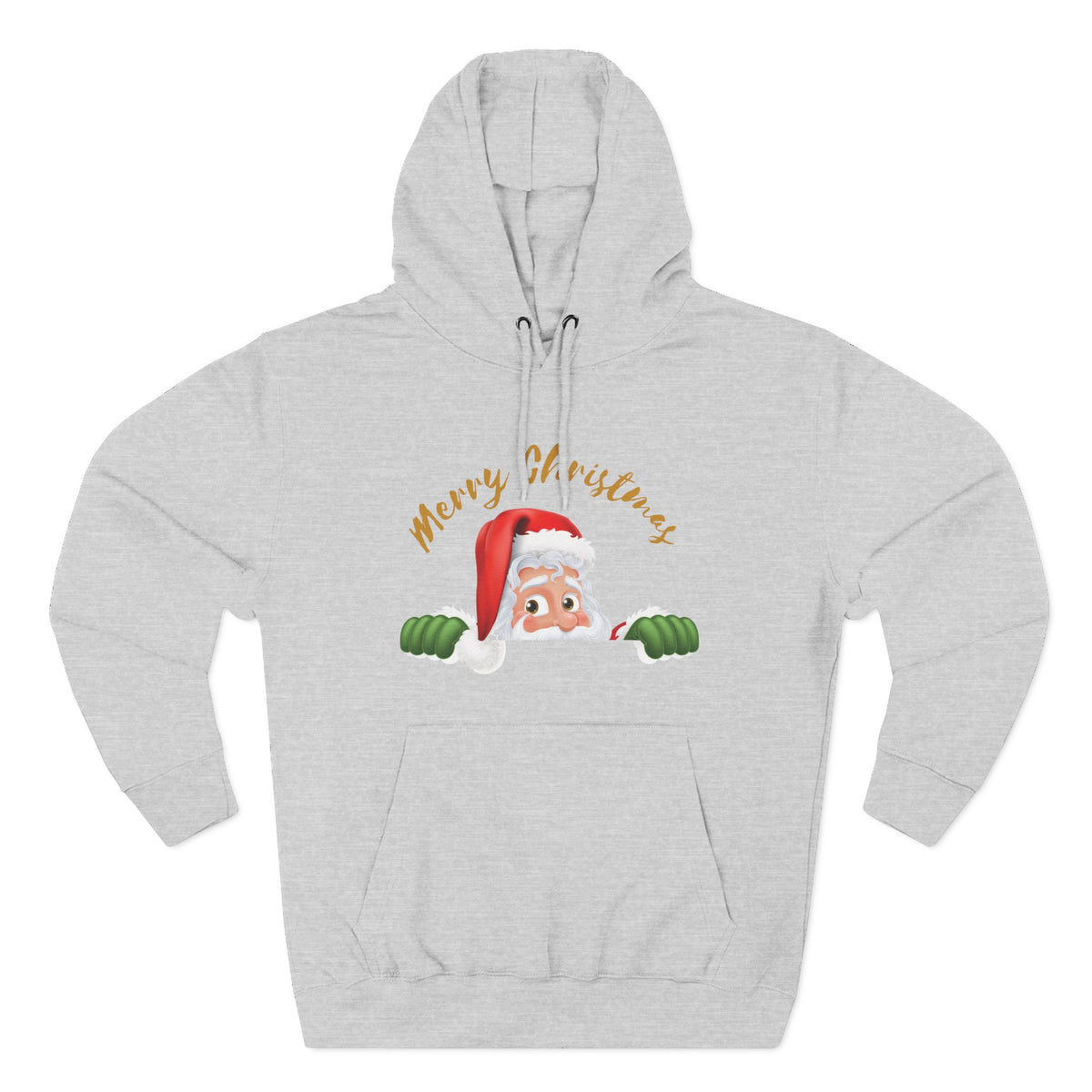 Three-Panel Fleece Hoodie - santa claus merry christmas
