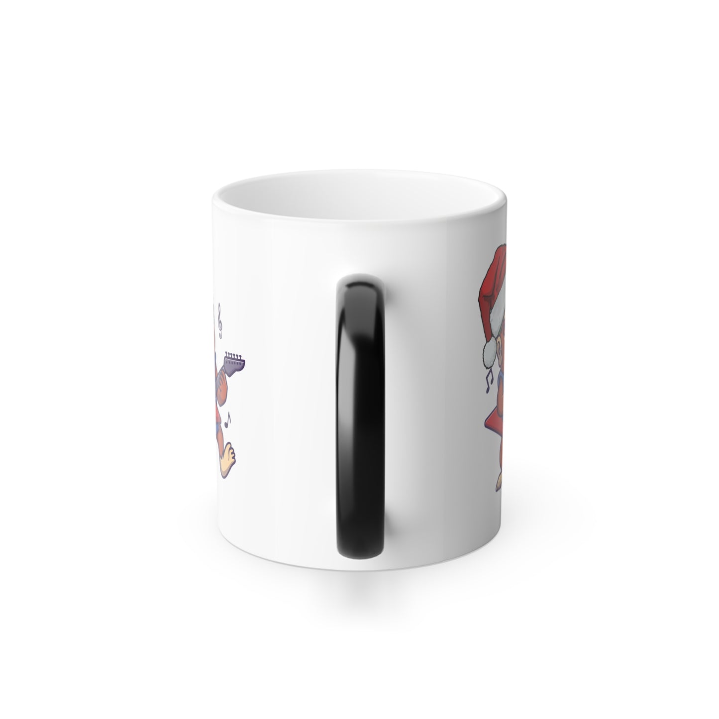 Rock Star Monkey Color Changing Mug 11oz | Heat Reveal Christmas Guitar Mug