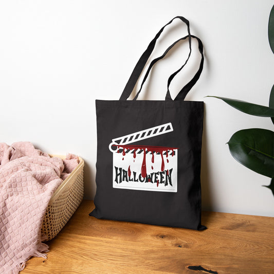 Spooky Movie Clapperboard Canvas Tote Bag