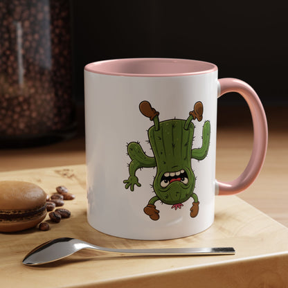 Cactus Mania Shocked Cactus Mug - Upside Down Fun Ceramic Cup