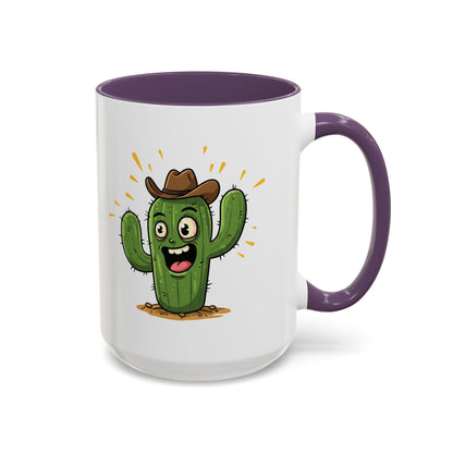 Cactus Mania Cowboy Cactus Mug - Fun & Durable Ceramic Cup for Cactus Lovers