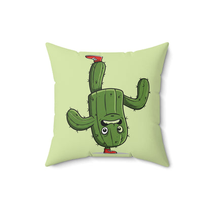 Upside-down on a foot Cactus  throw pillow