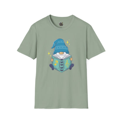 Mystical Book-Reading Gnome Unisex T-Shirt: Stories & Sparkle Sage