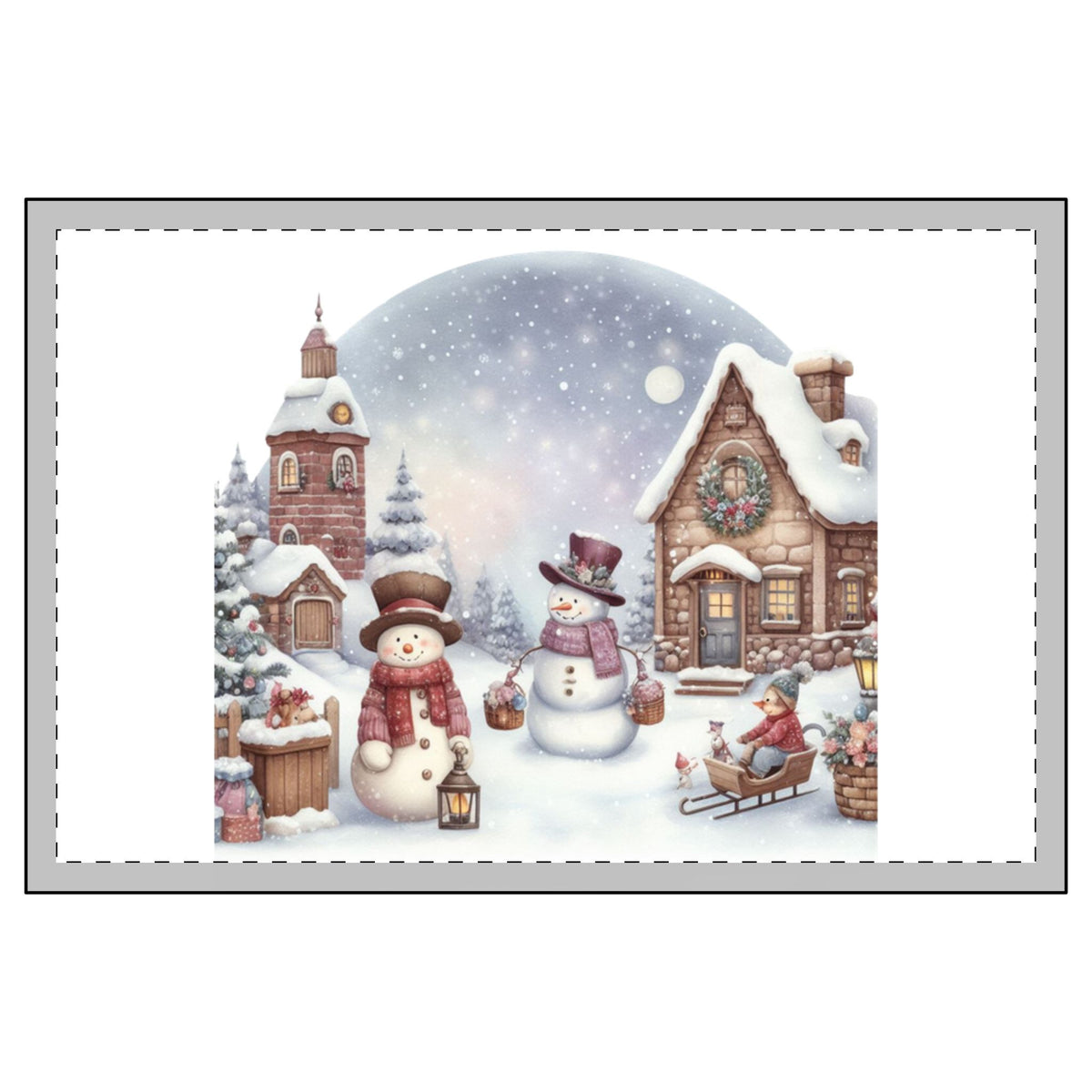 Cozy Snowman Village Candle & Fluffy Santa Socks Gift Set