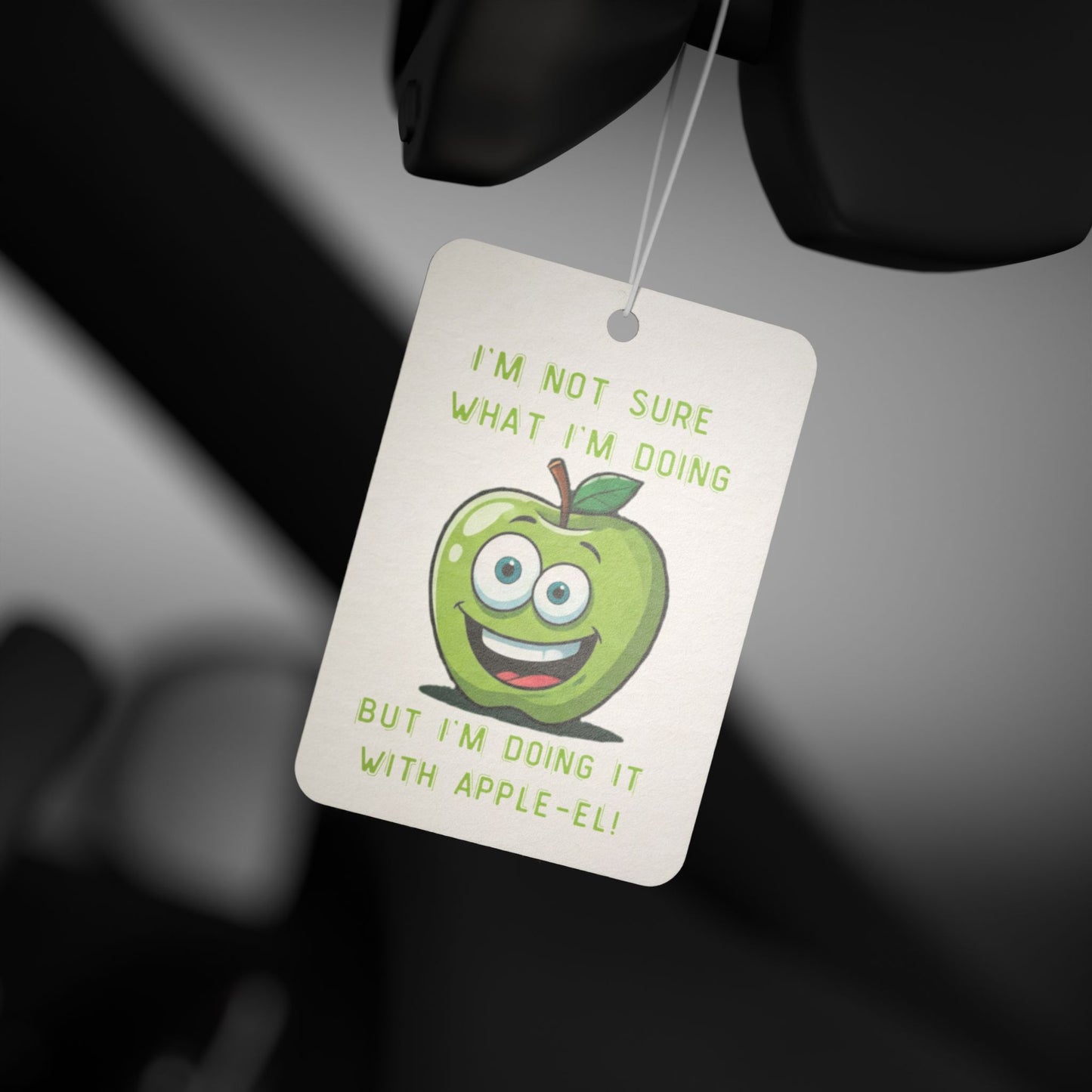 Funny Apple Pun Car Air Freshener - Cute "Apple-el" Scent