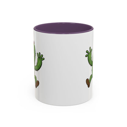 Cactus Mania Happy Jumping Cactus Mug - Cheerful Ceramic Coffee Cup 11oz Purple