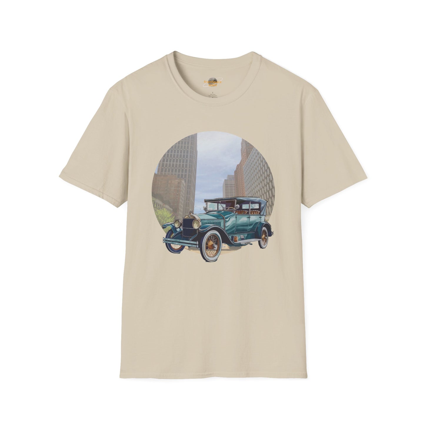 Motor City Roamer T-Shirt: Vintage 1920s Car & Detroit Skyline | Americana Tee