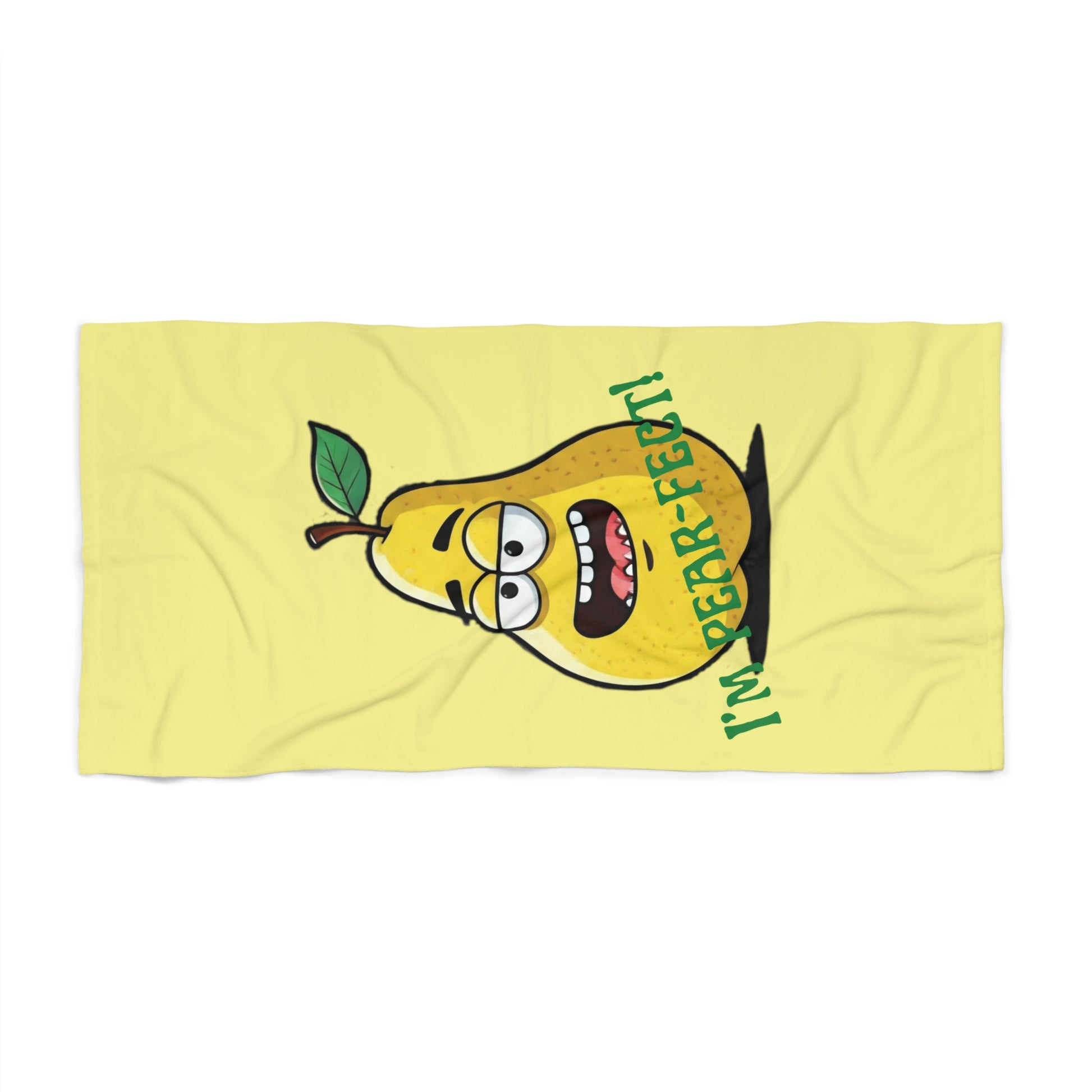 "I'm Pear-fect" Funny Beach Towel: Rock Your Self-Love & Style This Summer!