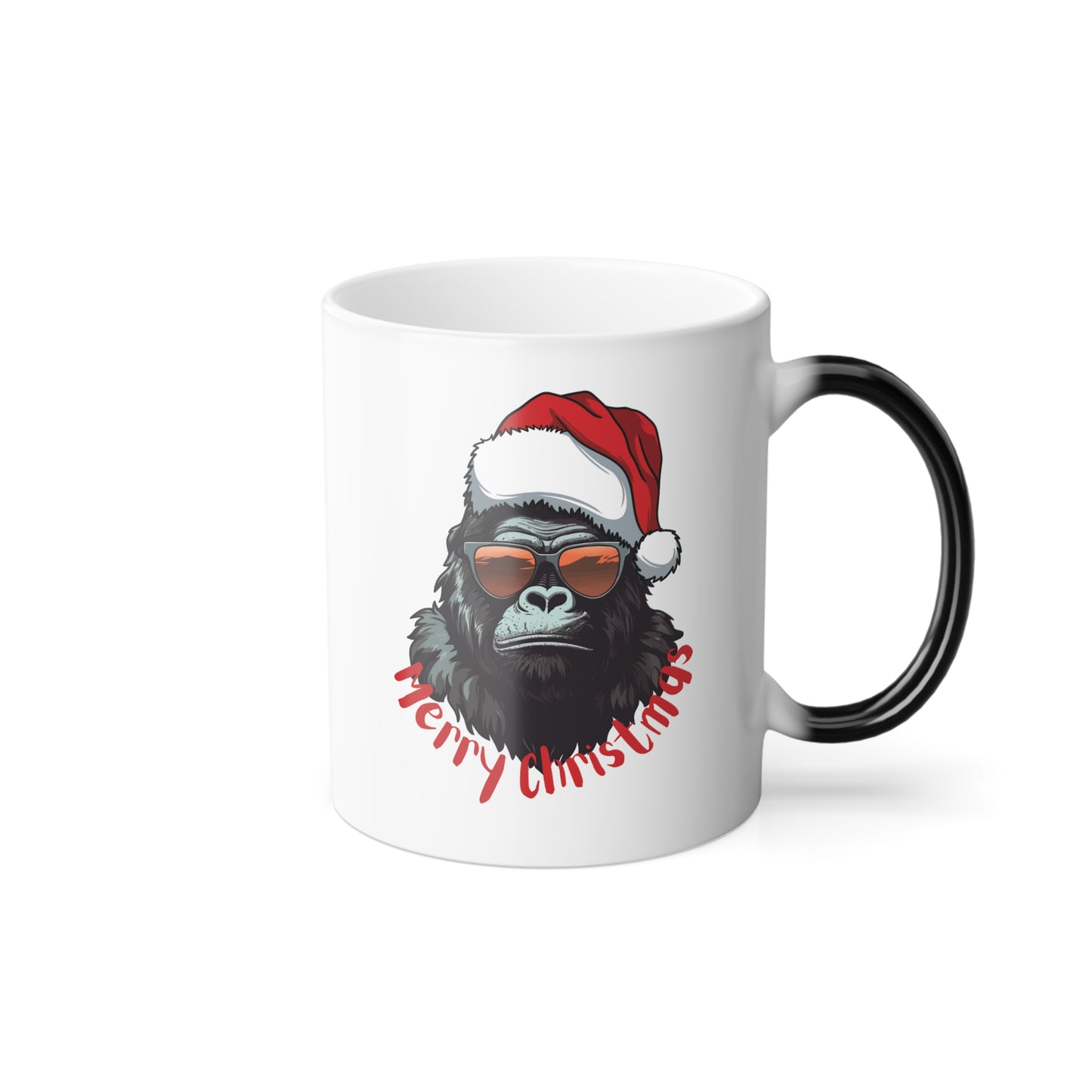Badass Gorilla Santa Magic Mug | Edgy Heat-Reactive "Merry Christmas" Coffee Cup