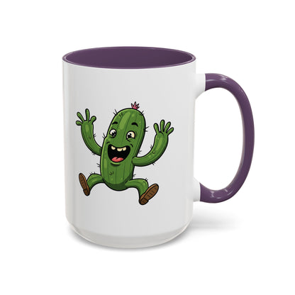 Cactus Mania Happy Jumping Cactus Mug - Cheerful Ceramic Coffee Cup