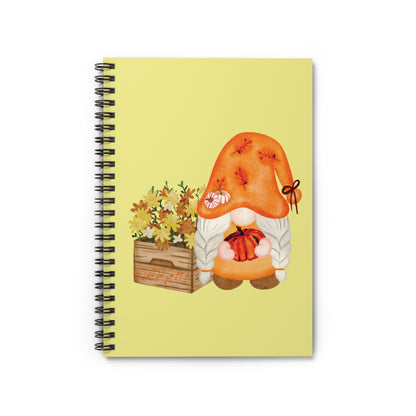 Cozy Fall Gnome Spiral Notebook - Autumn Harvest Ruled Journal - Pumpkin Spice Stationery Gift