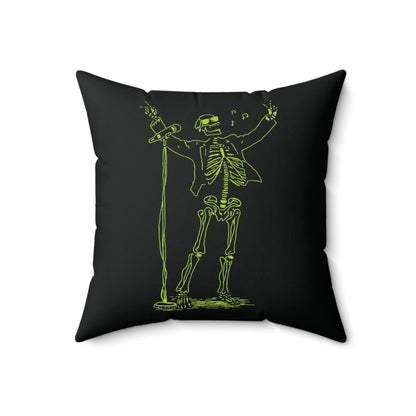 Neon Screamer: Expressive Singer Fluo Skeleton Pillow