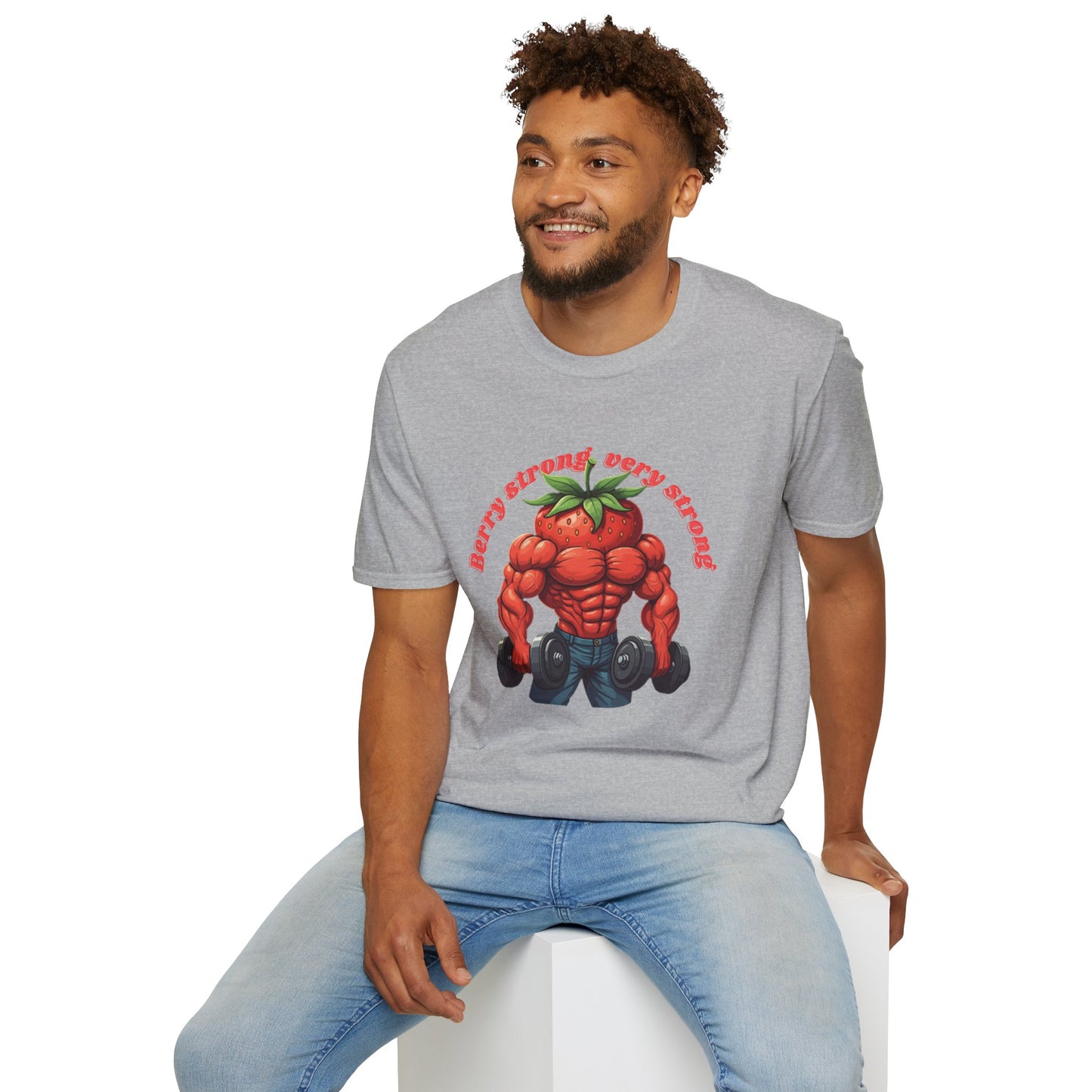 Berry Strong t-shirt: Funny Strawberry Bodybuilder Tee
