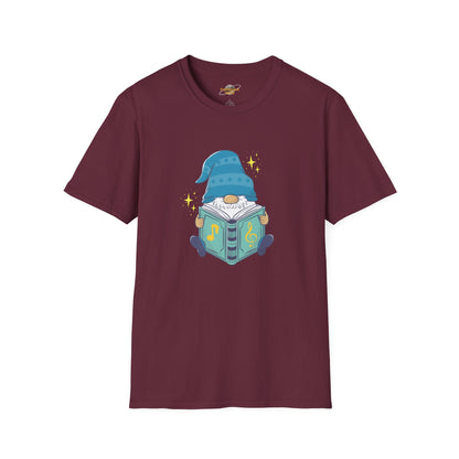 Mystical Book-Reading Gnome Unisex T-Shirt: Stories & Sparkle