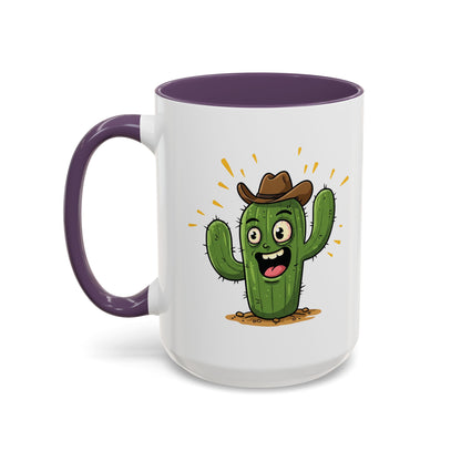 Cactus Mania Cowboy Cactus Mug - Fun & Durable Ceramic Cup for Cactus Lovers