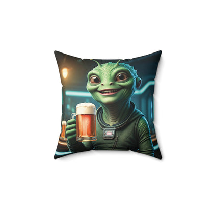 The Brew City Traveler: Milwaukee Alien Decorative Pillow