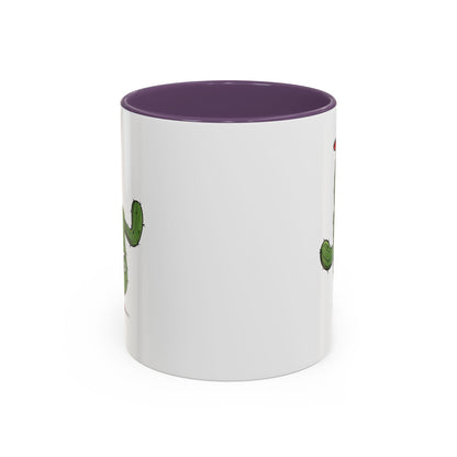 Cactus Mania Upside Down Cactus Mug - Unique & Fun Ceramic Cup for All Ages 11oz Purple