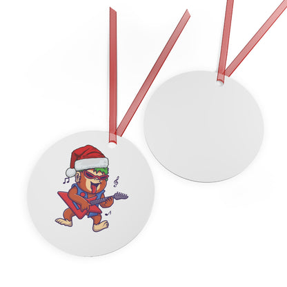 Rock Star Monkey Christmas Ornament - Double-Sided Metal Tree Decoration