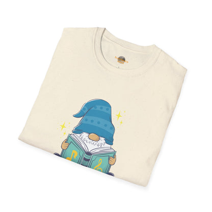 Mystical Book-Reading Gnome Unisex T-Shirt: Stories & Sparkle
