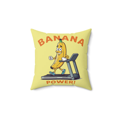 The Infinite Loop: Banana Power Treadmill Throw Pillow