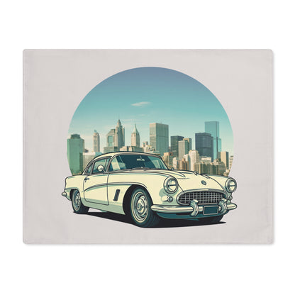 Urban Orbit: 1950s Corvette Skyline Cotton Placemat