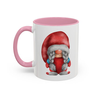 Cheerful Red Gnome with Braids Mug - Sip Your Sweet Melody | Ceramic Coffee & Tea Cup (11oz/15oz)