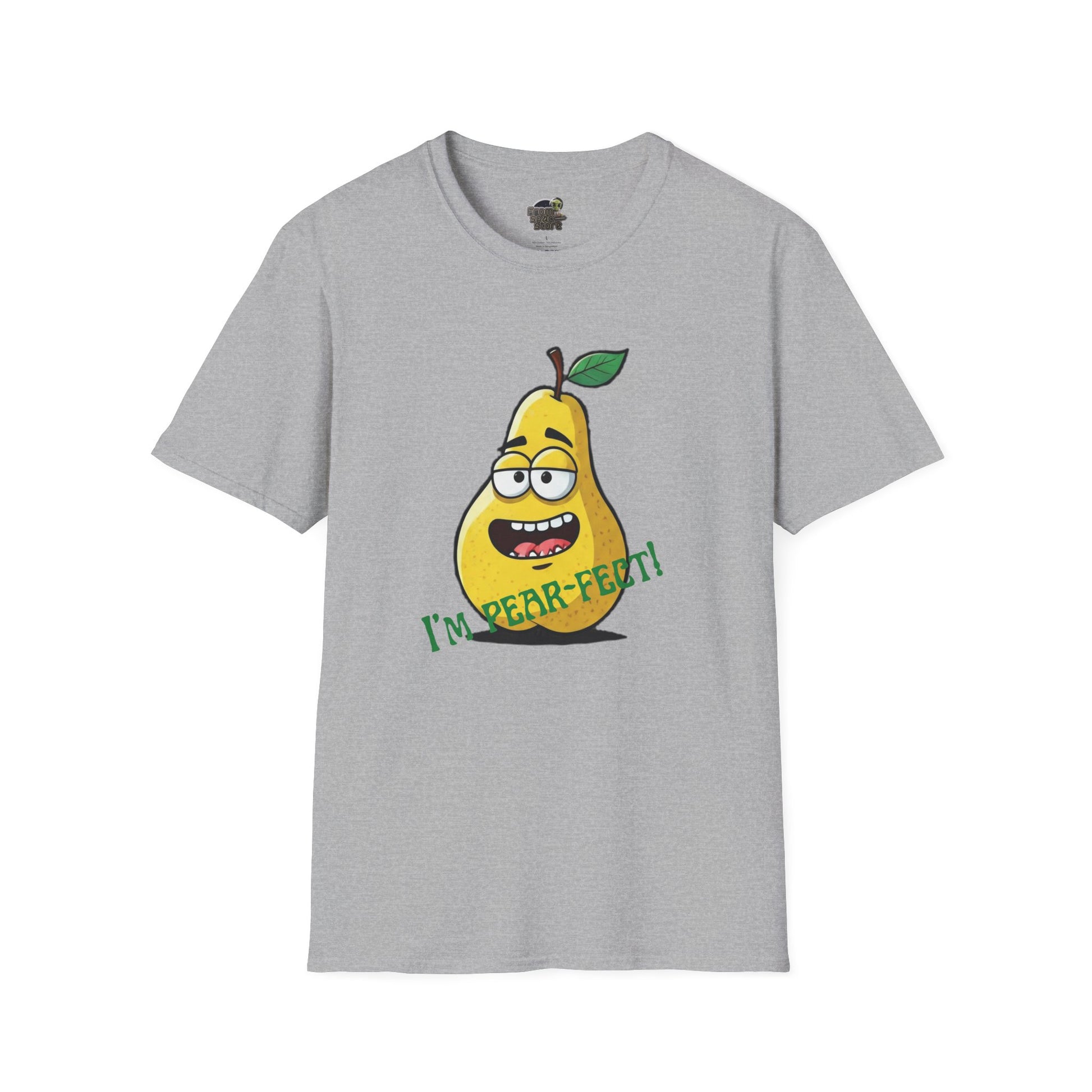Pear T-Shirt: Funny "I'm Pear-fect" Graphic Tee | Organic Cotton & Unique Design Sport Grey