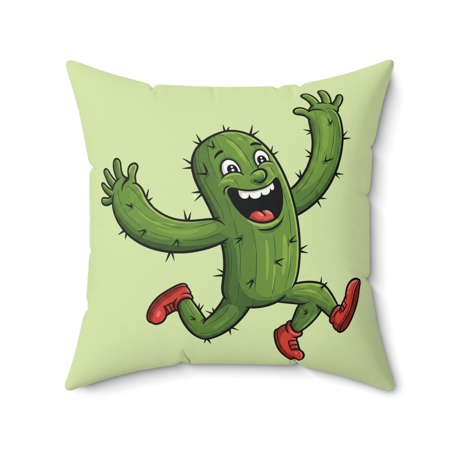 Running Cactus throw pillow