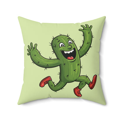Running Cactus throw pillow