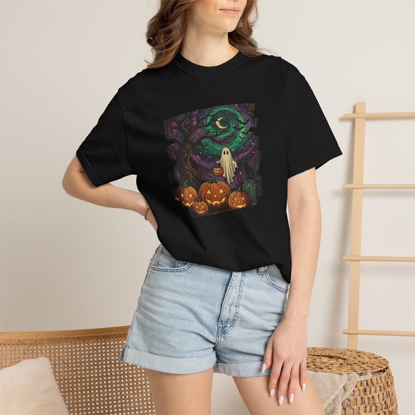 Halloween Cemetery Unisex T-Shirt | Spooky Graveyard Tee