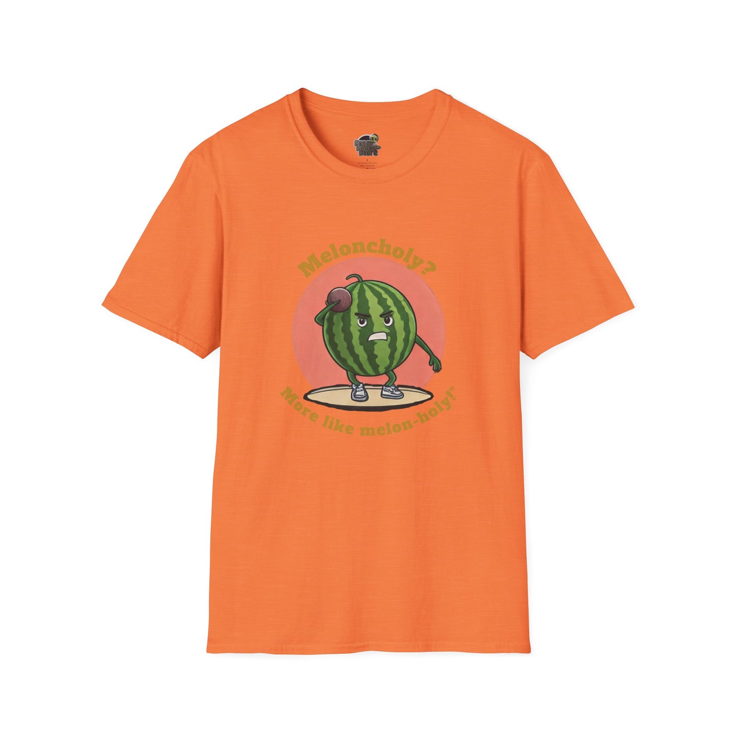 Melon-Holy t-shirt: Funny Watermelon Shot Put Tee Heather Orange
