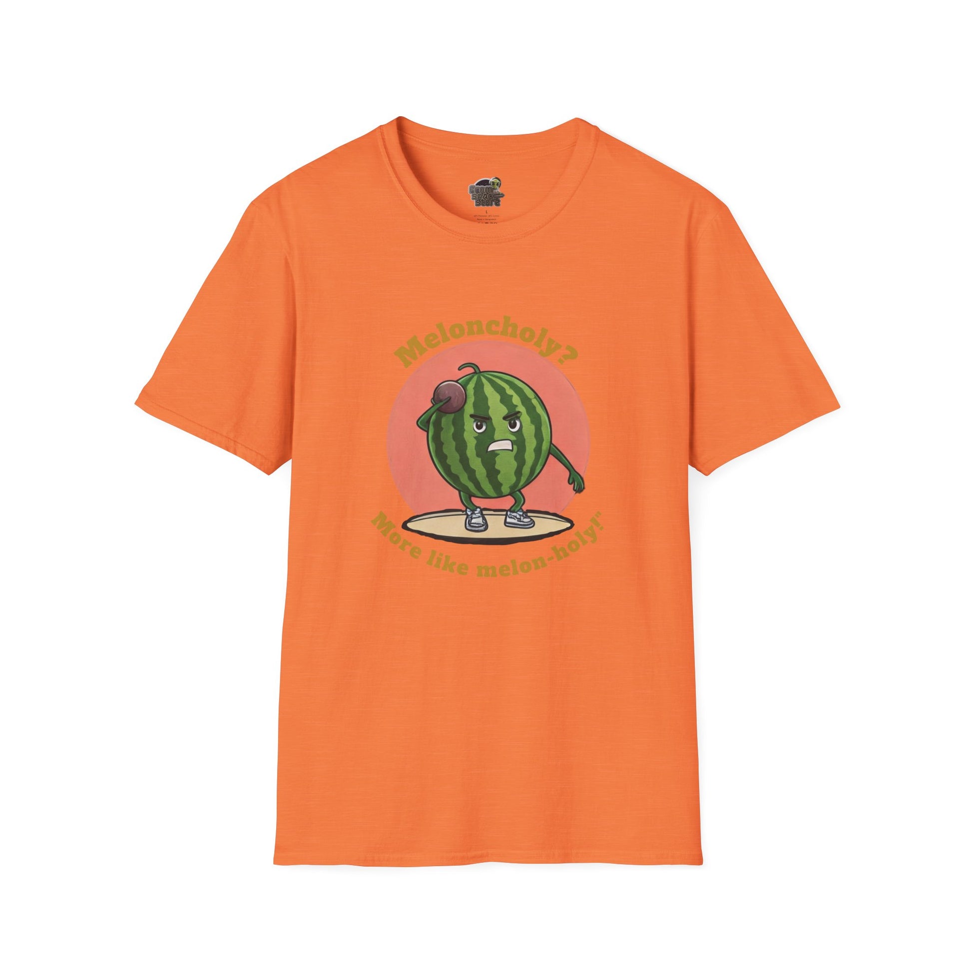 Melon-Holy t-shirt: Funny Watermelon Shot Put Tee Heather Orange