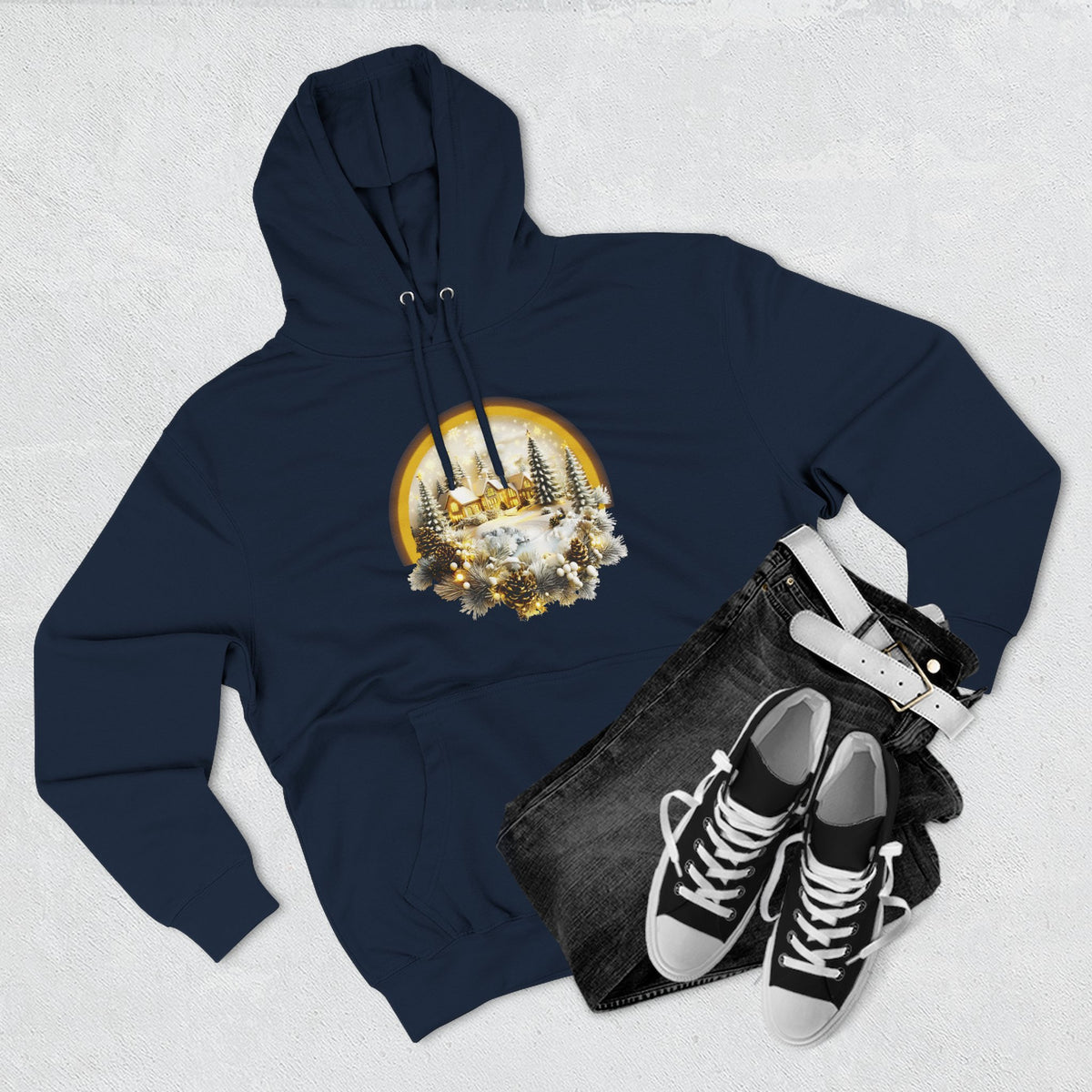 Copy of Copy of Copy of Copy of Three-Panel Fleece Hoodie - happy holiday gorilla