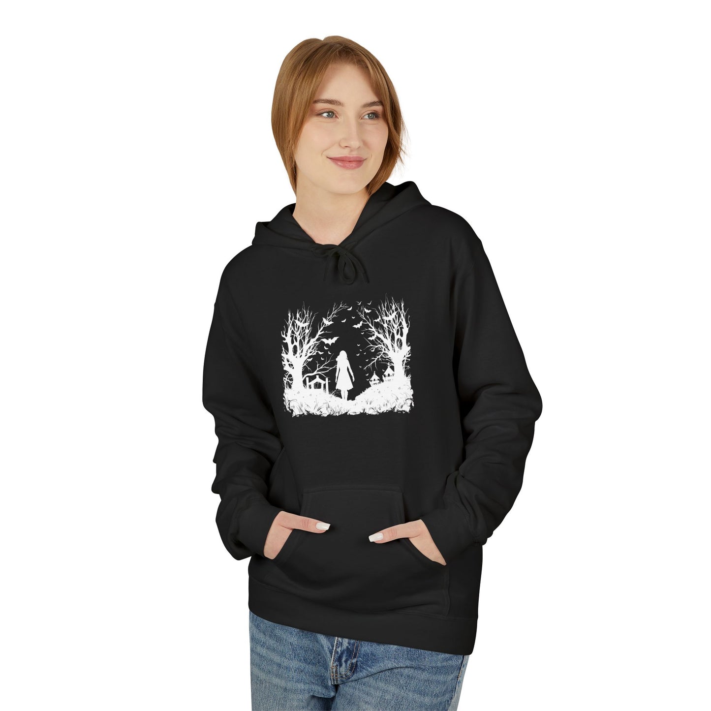 Unisex Midweight Softstyle Fleece Hoodie - Halloween forest