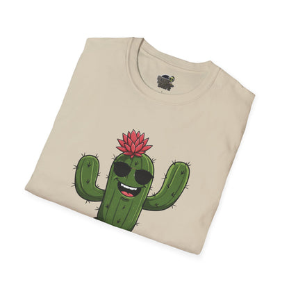 Cactus Mania T-Shirt: Fun Cactus with Sunglasses | Organic Cotton Tee for Nature Lovers