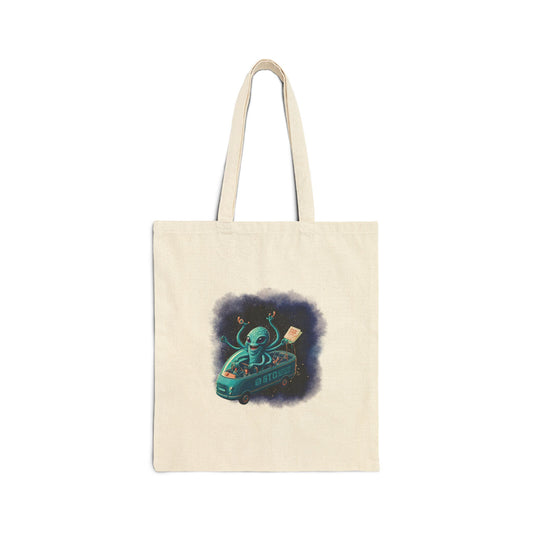 Quirky Alien Tote Bag - Unique Subway Design | Carry Your World in Style!