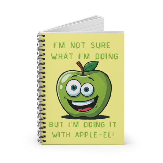 Green Apple Spiral Notebook: "With Apple-el!" - Funny Journal