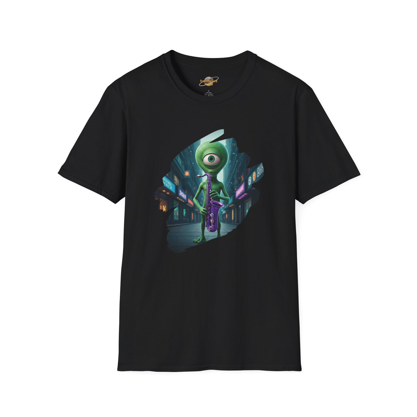 Alien Saxophone Player Unisex T-Shirt: Sci-Fi Vibes