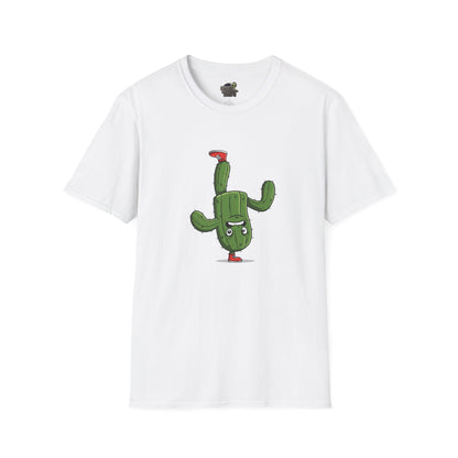 Upside-Down Cactus T-Shirt: Fun & Quirky Organic Cotton Tee | Cactus Mania Collection White