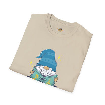 Mystical Book-Reading Gnome Unisex T-Shirt: Stories & Sparkle