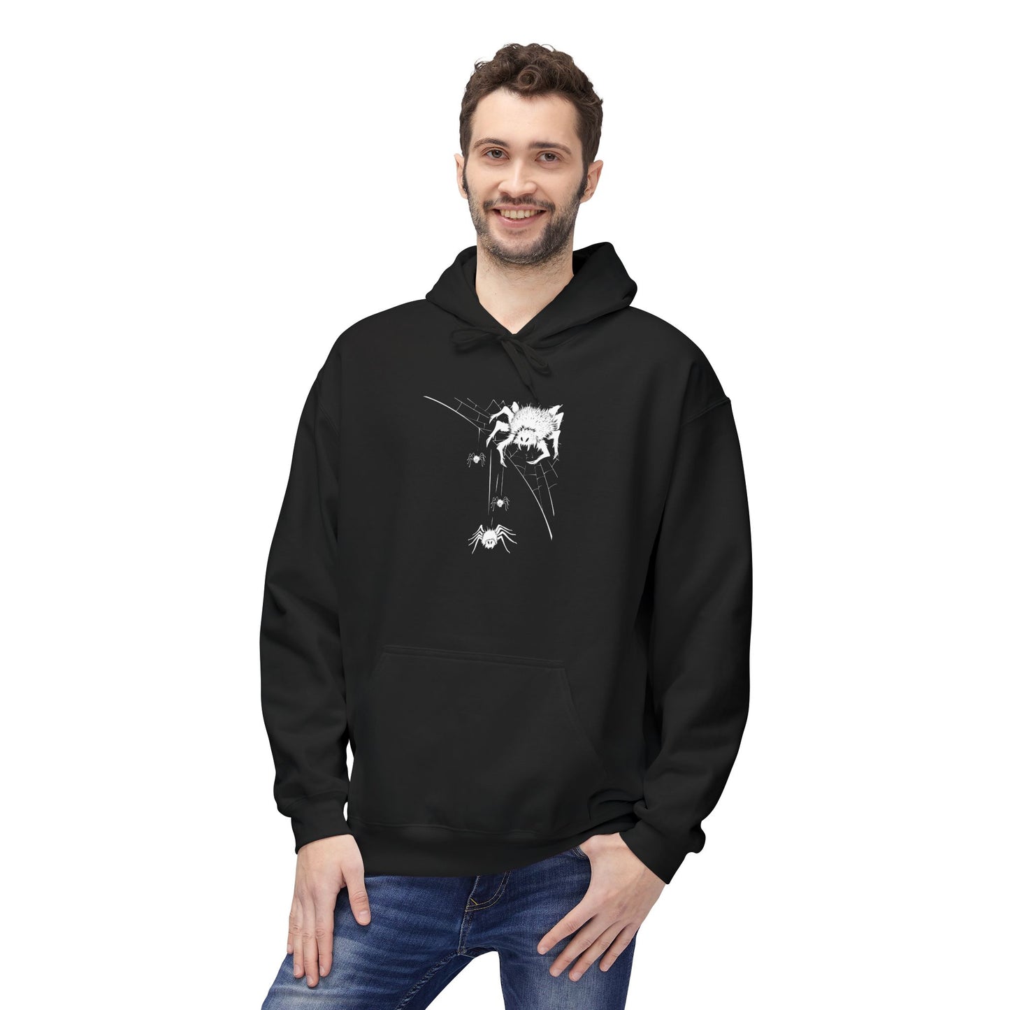 Halloween Creeping Spiders Unisex Hoodie | Web Weaving Pullover