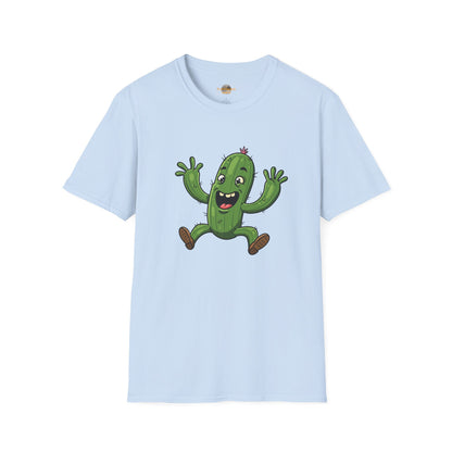 Happy Jumping Cactus T-Shirt: Dynamic & Joyful Organic Cotton Tee | Cactus Mania