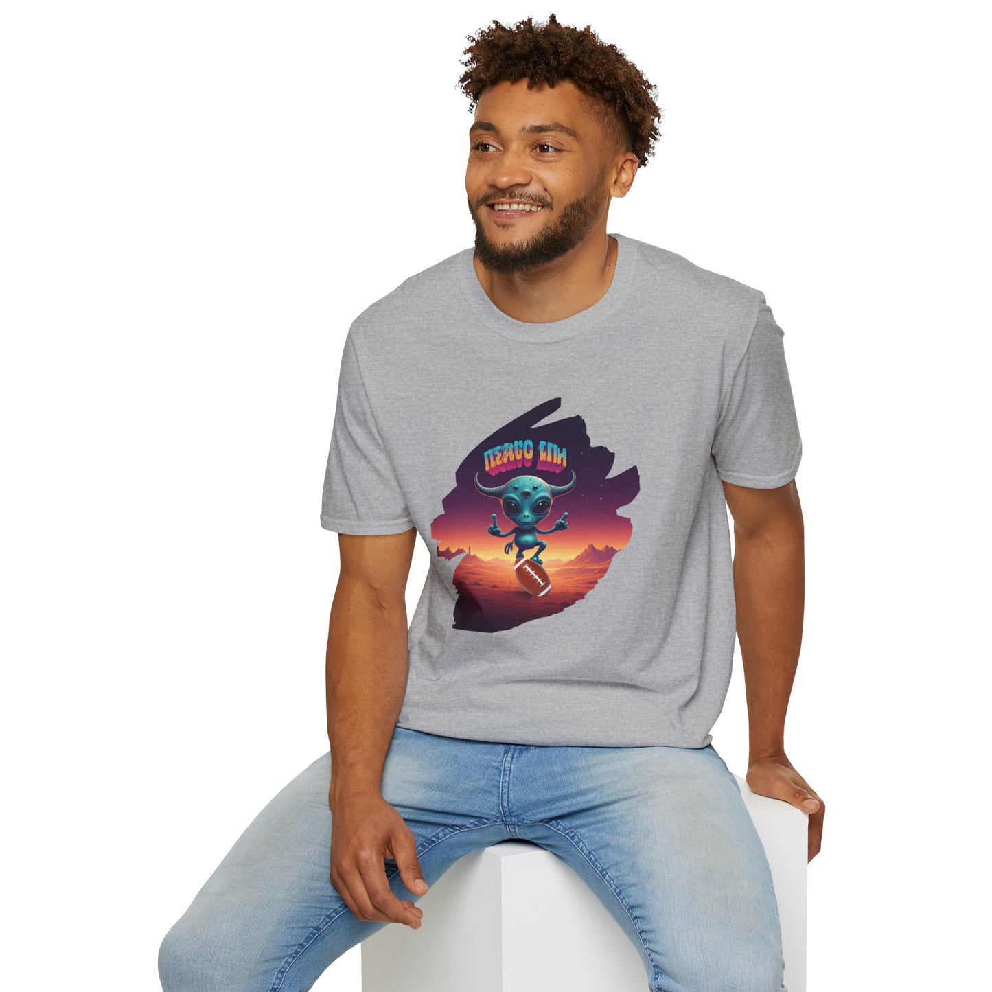 Headline: Get the "Alien Football Player" Unisex T-Shirt: The Ultimate UFO Vibes Tee