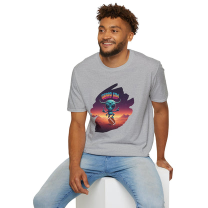 Headline: Get the "Alien Football Player" Unisex T-Shirt: The Ultimate UFO Vibes Tee