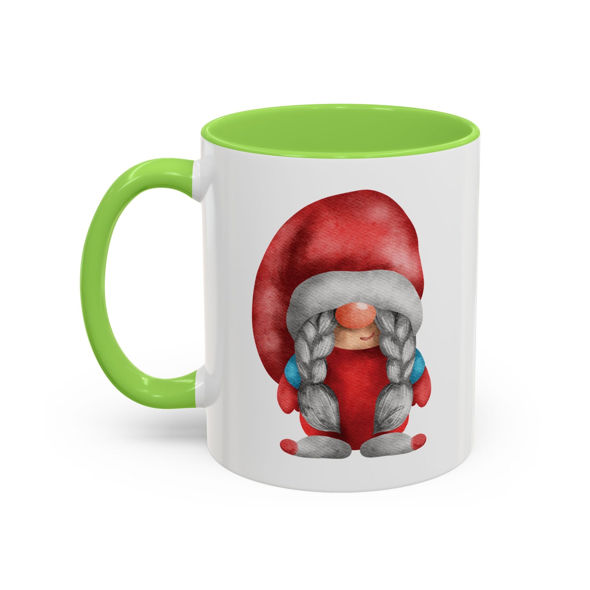 Cheerful Red Gnome with Braids Mug - Sip Your Sweet Melody | Ceramic Coffee & Tea Cup (11oz/15oz)