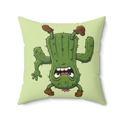 Shocked upside-down Cactus throw pillow